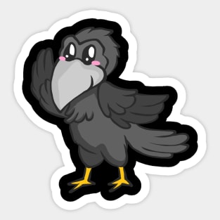 Raven bird crow jackdaw jay hooded crow cute Sticker